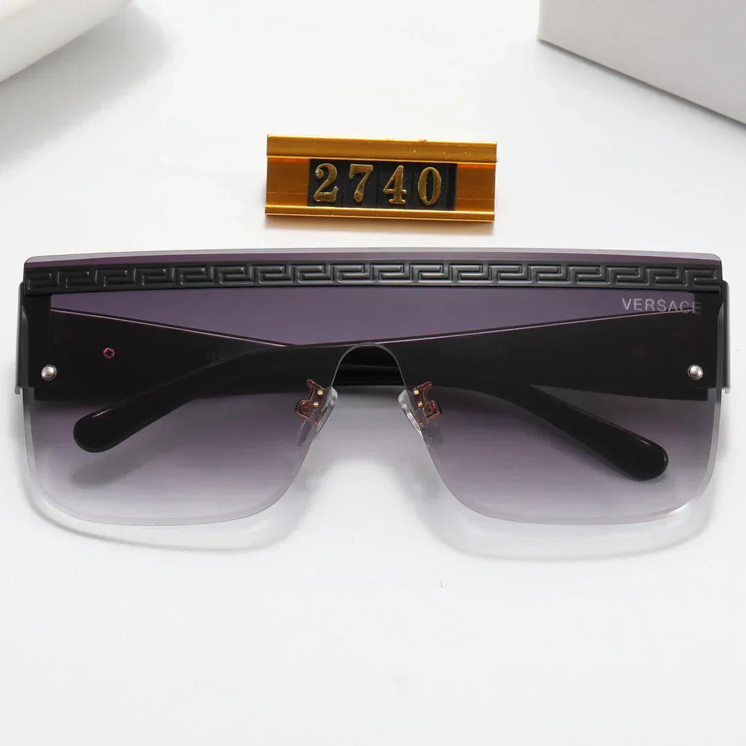 7 colors luxury printed horizontal stripe integrated polarized sunglasses