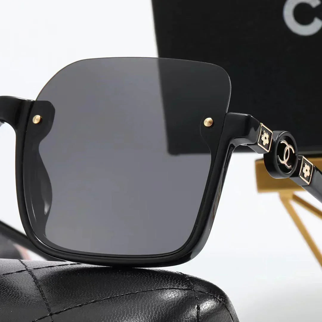 5-color fashion half-frame floral pattern temple polarized sunglasses