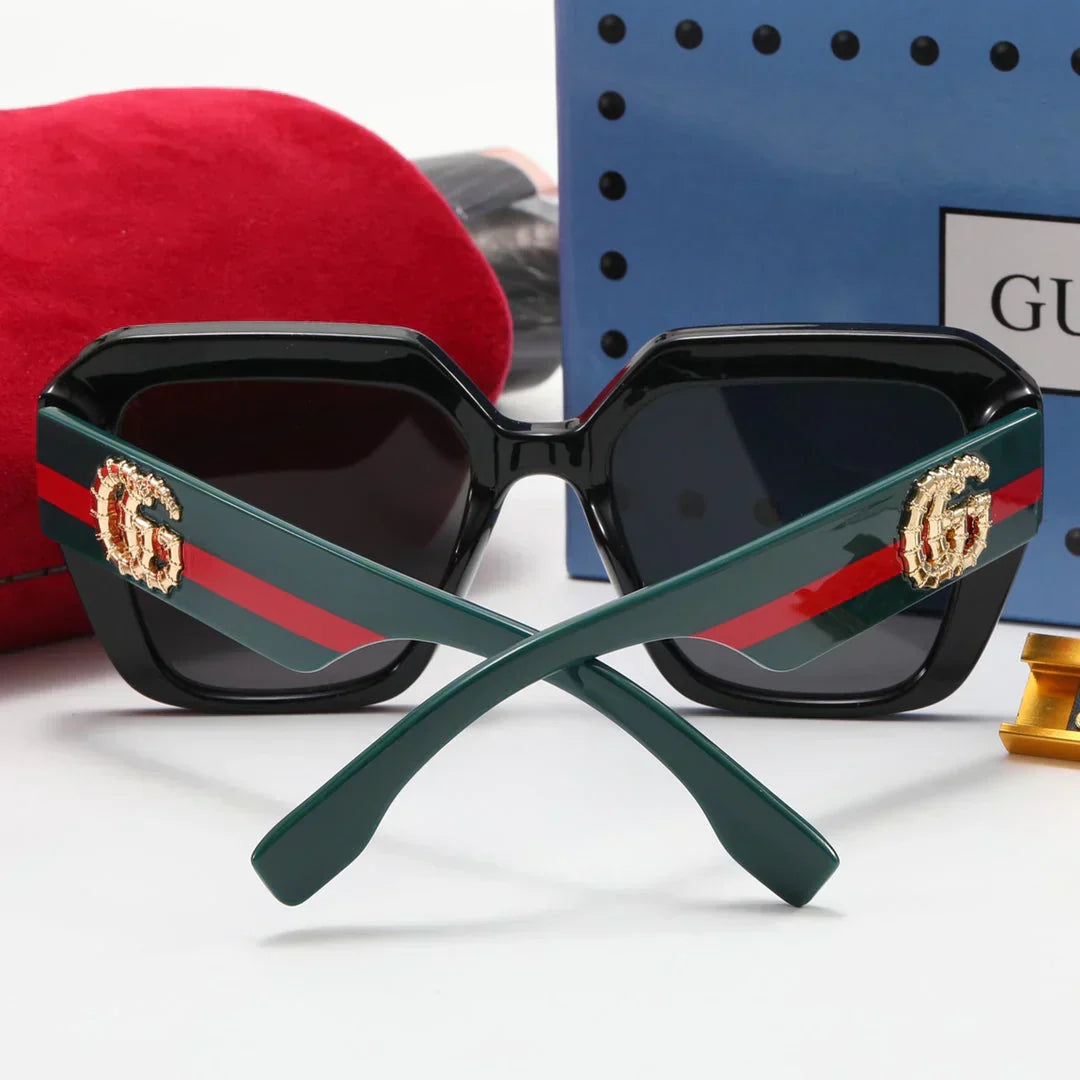 4 Colors Fashion Double Striped Frame Sunglasses