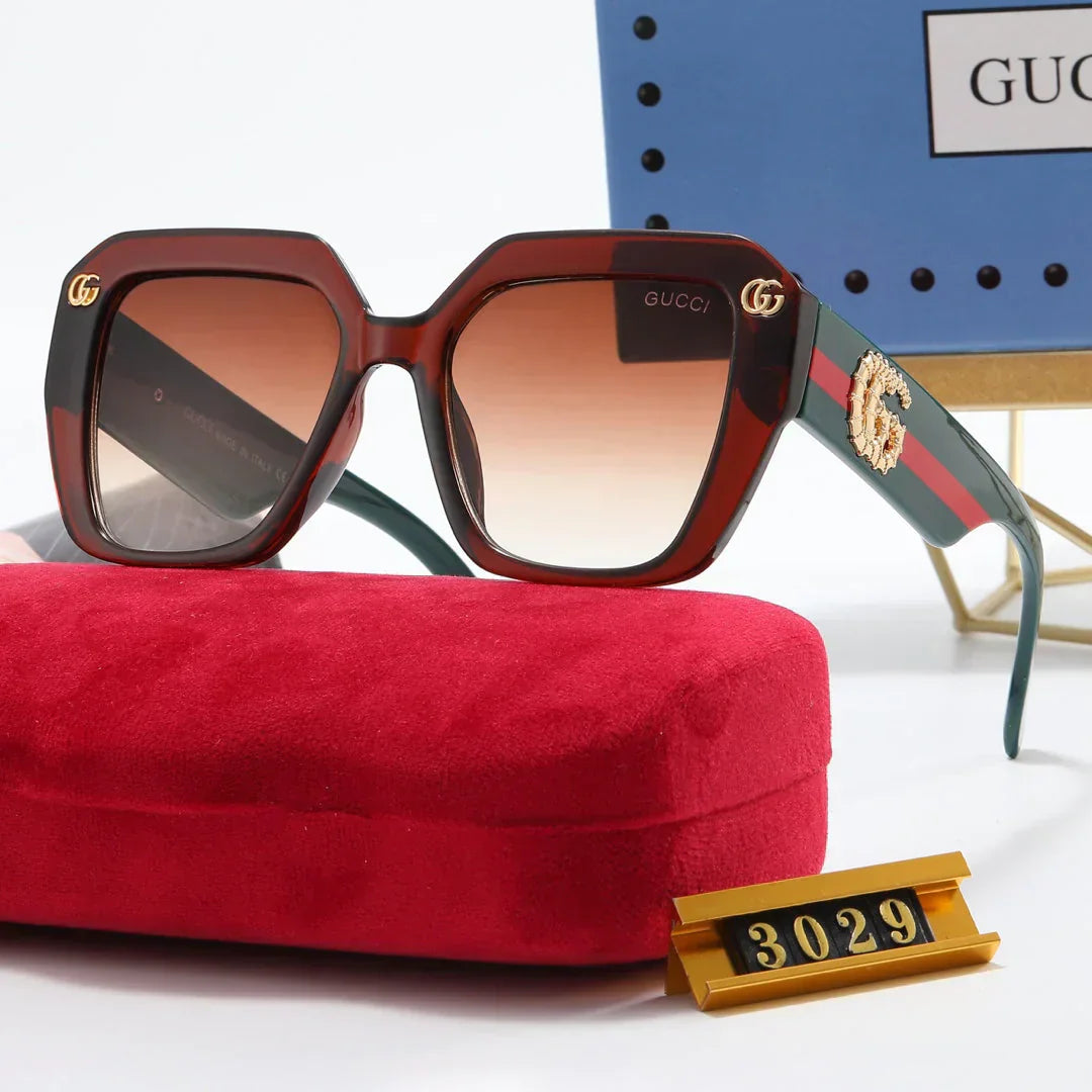 4 Colors Fashion Double Striped Frame Sunglasses