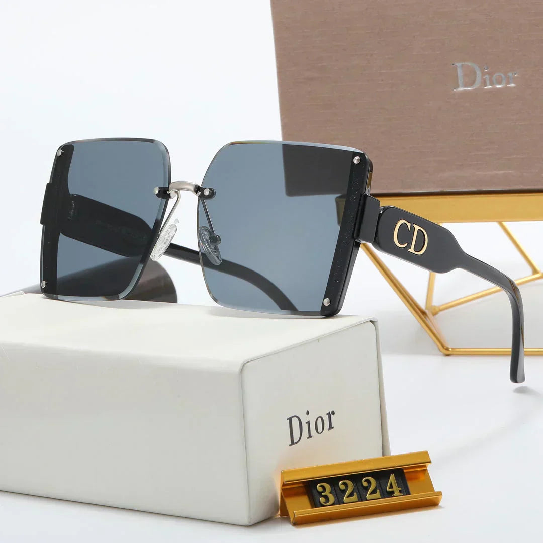5 colors fashion frameless splicing oval temple polarized sunglasses