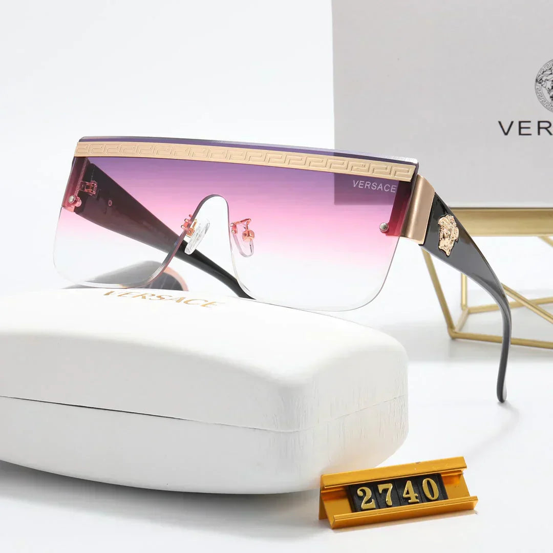 7 colors luxury printed horizontal stripe integrated polarized sunglasses
