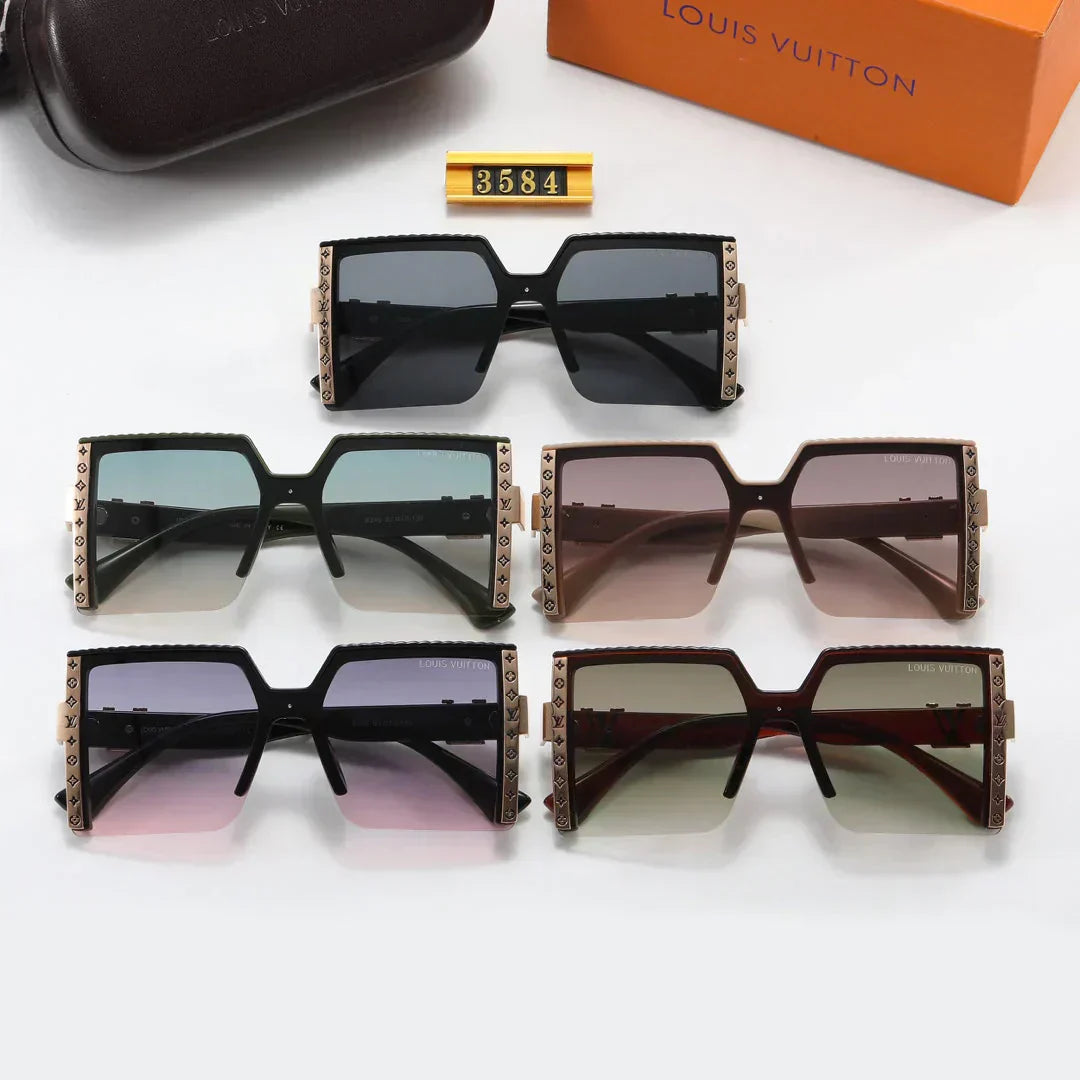 5-color stylish four-leaf clover border letter polarized sunglasses