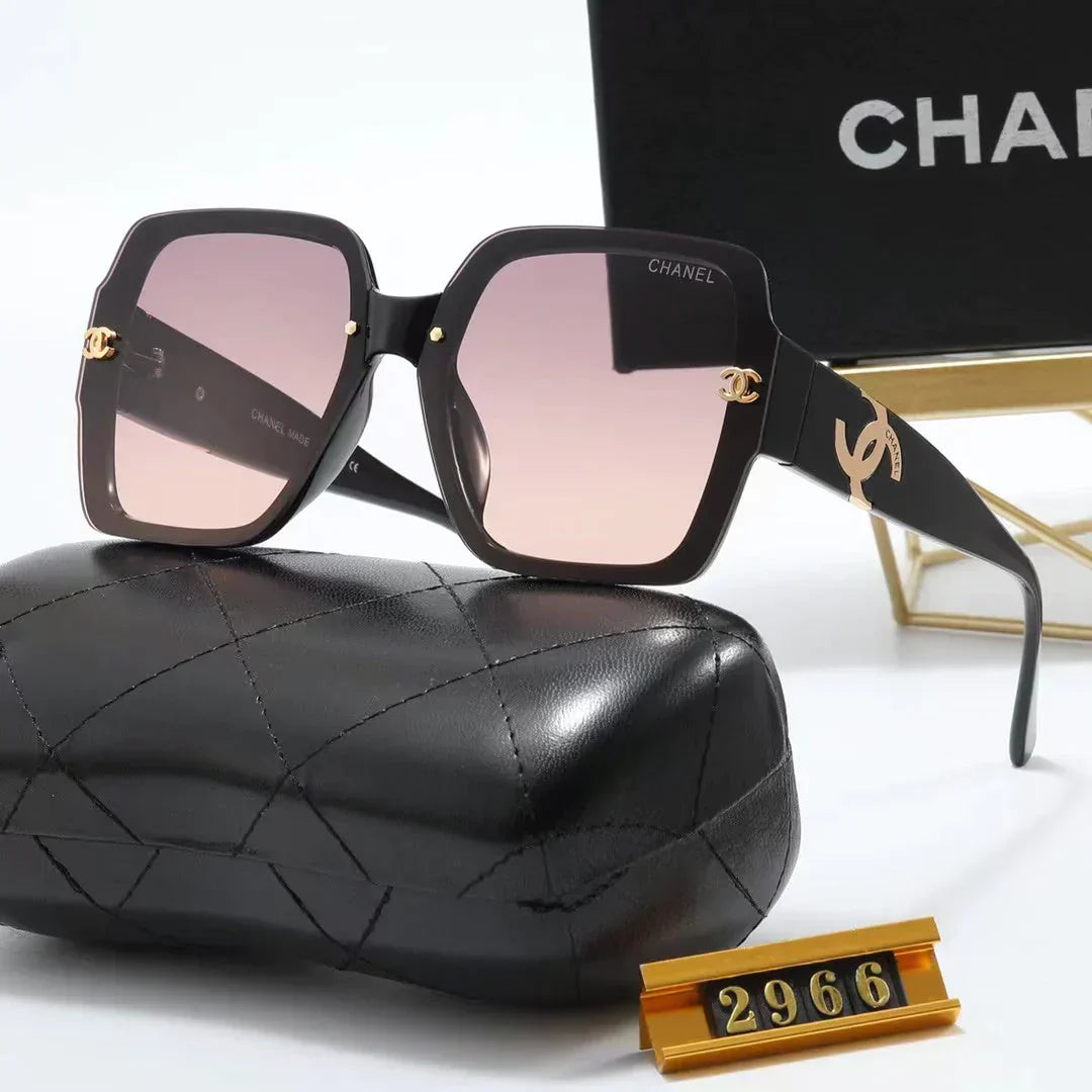 4-color fashion uppercase letter LOGO temple polarized sunglasses