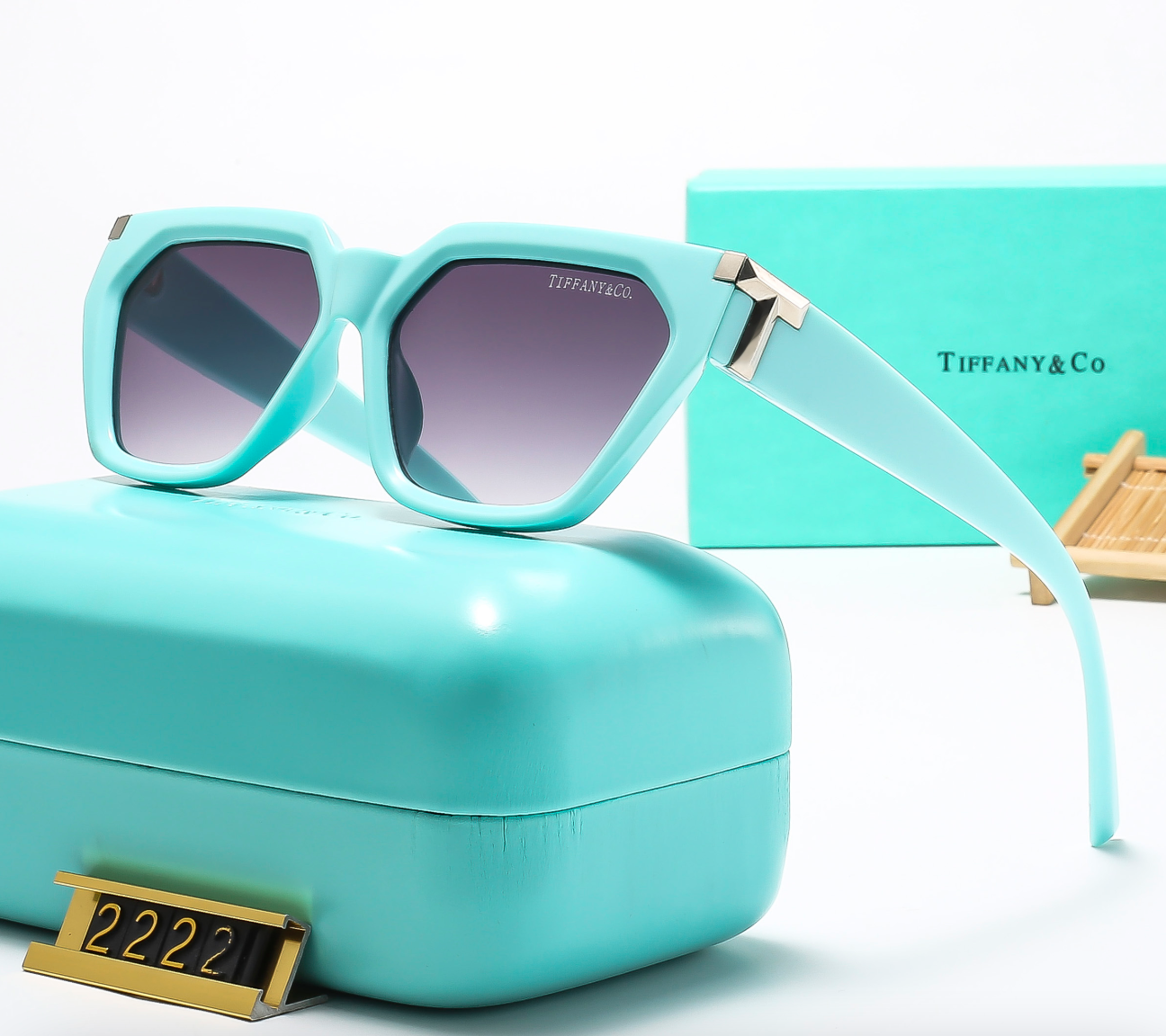 6 color simple hollow square glasses