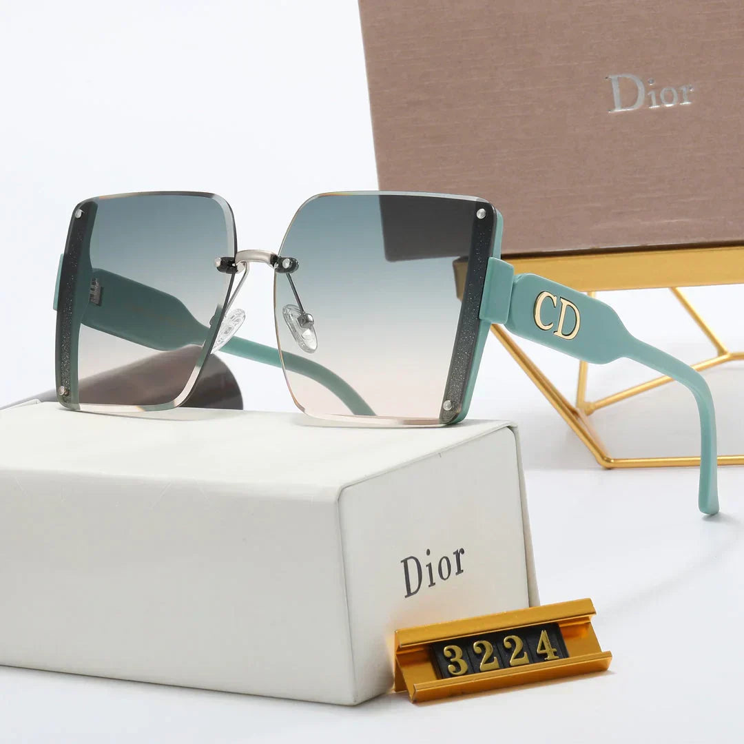 5 colors fashion frameless splicing oval temple polarized sunglasses