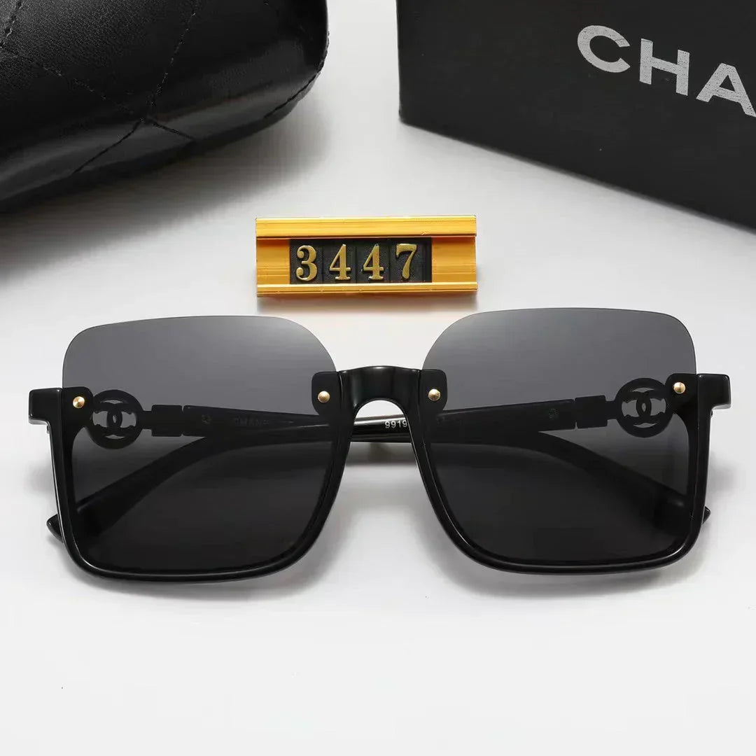 5-color fashion half-frame floral pattern temple polarized sunglasses