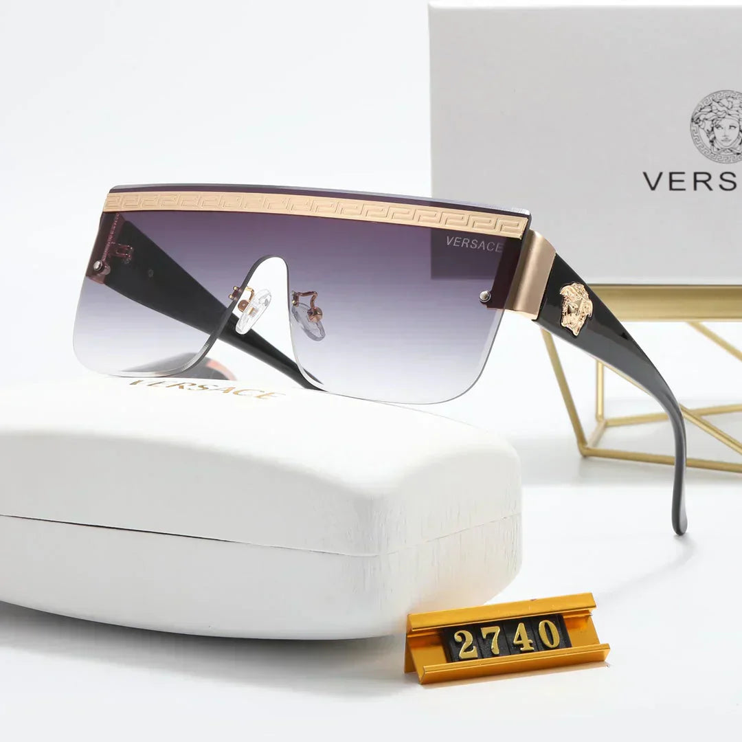 7 colors luxury printed horizontal stripe integrated polarized sunglasses