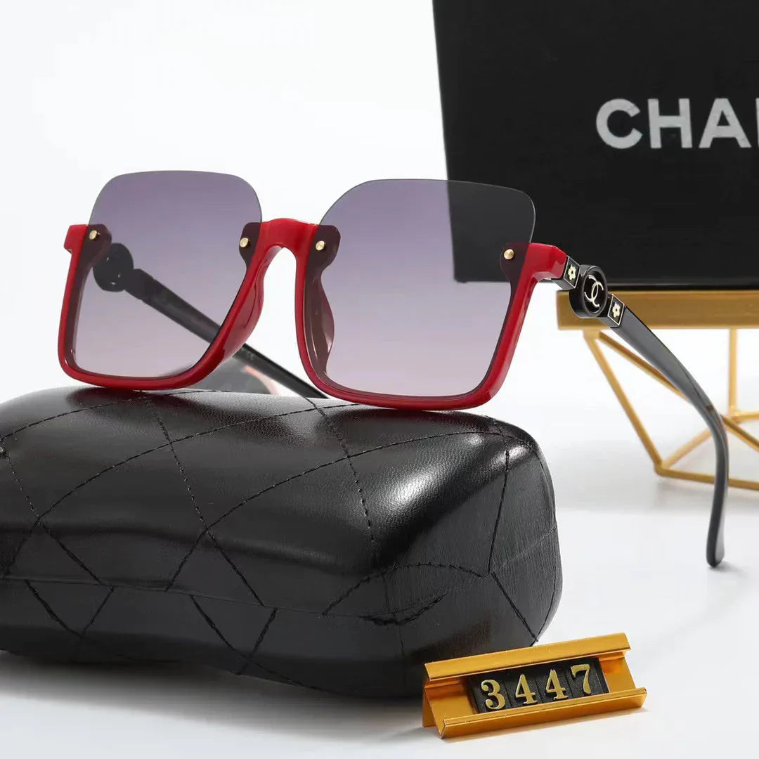 5-color fashion half-frame floral pattern temple polarized sunglasses