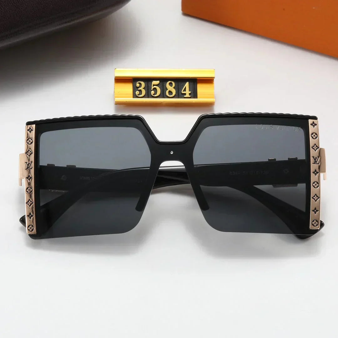5-color stylish four-leaf clover border letter polarized sunglasses