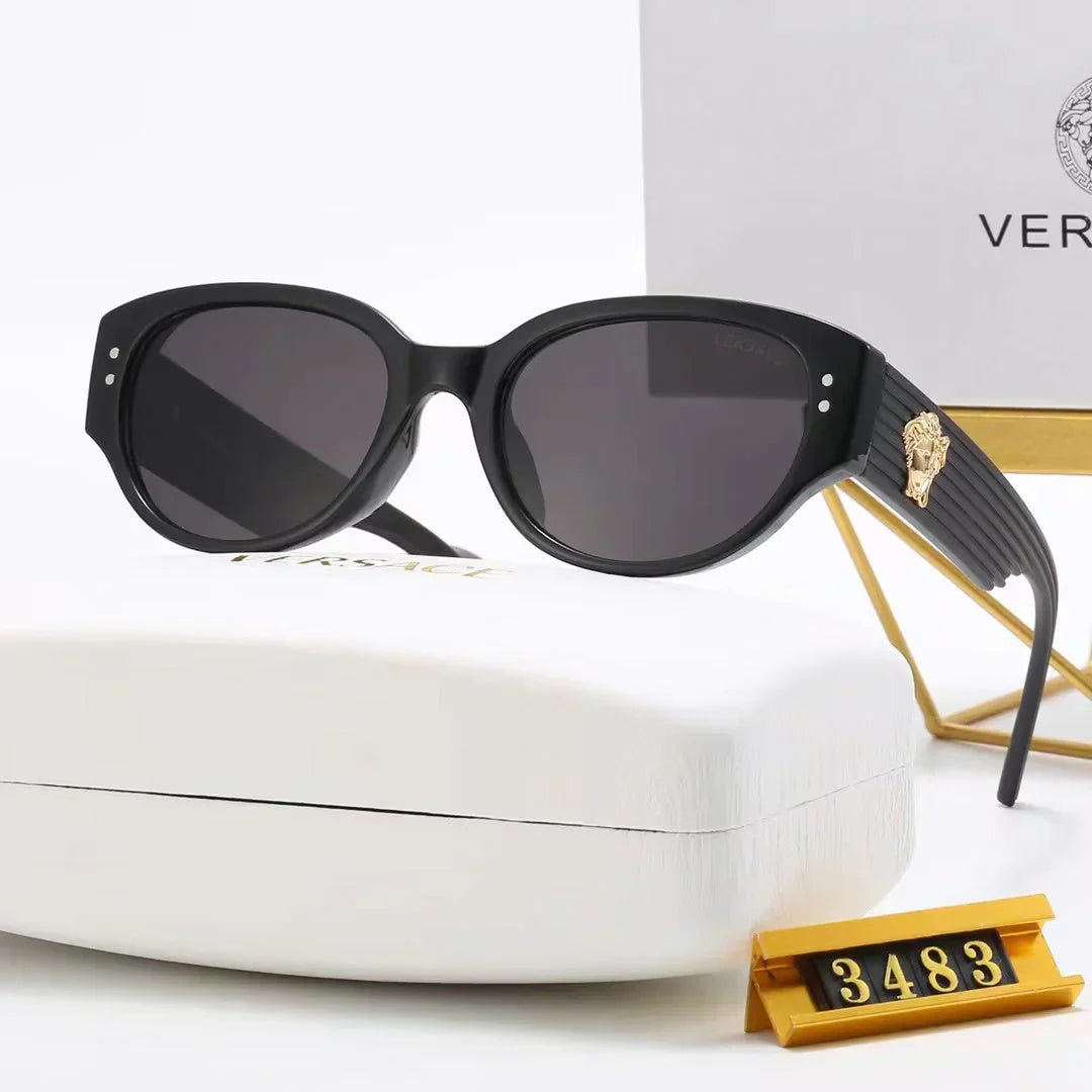 4 colors fashion lion head striped plaid mirror temple polarized