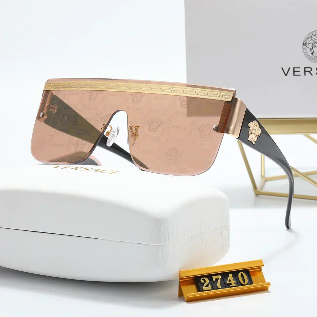7 colors luxury printed horizontal stripe integrated polarized sunglasses
