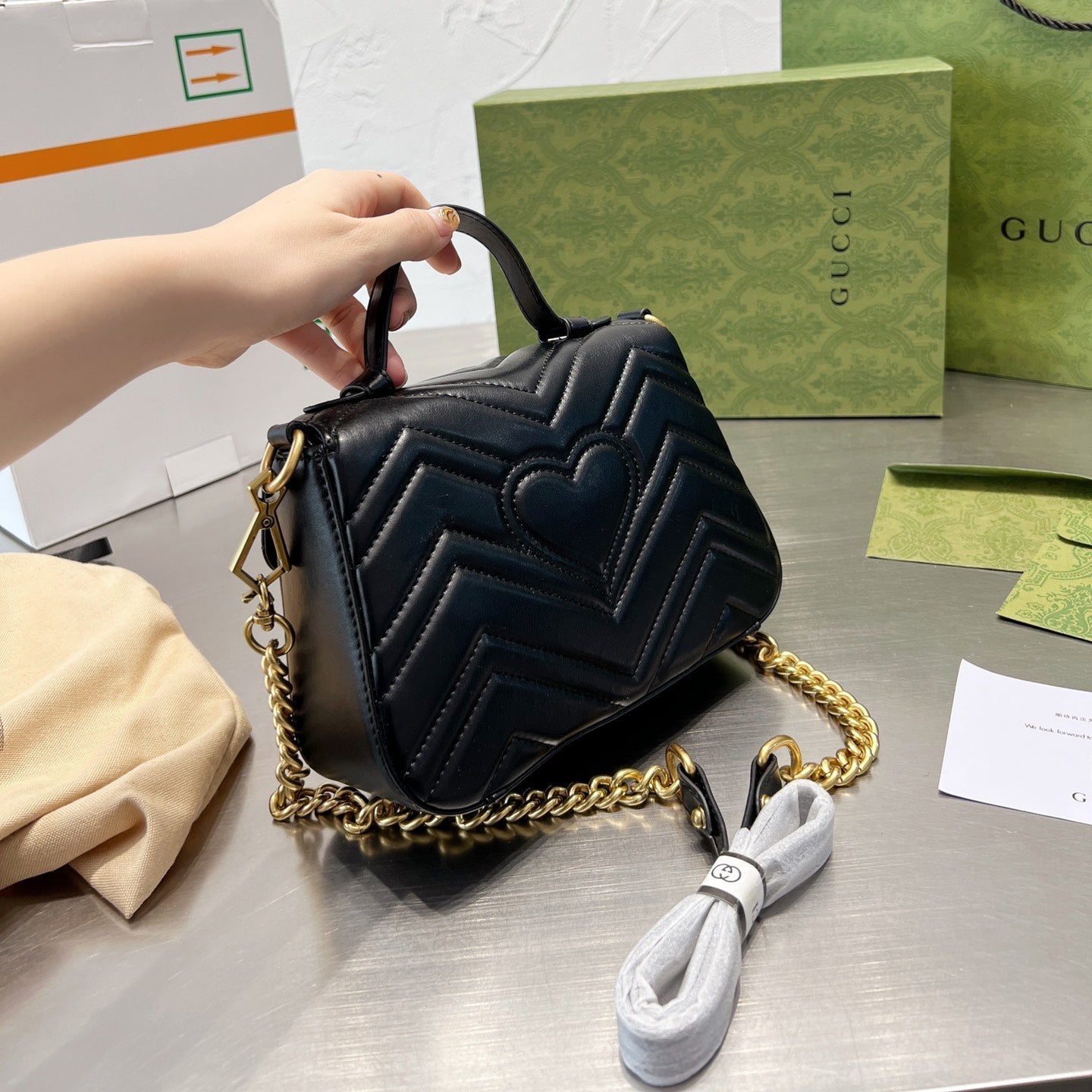 Monogram Flap Chain Mini Handle Bag