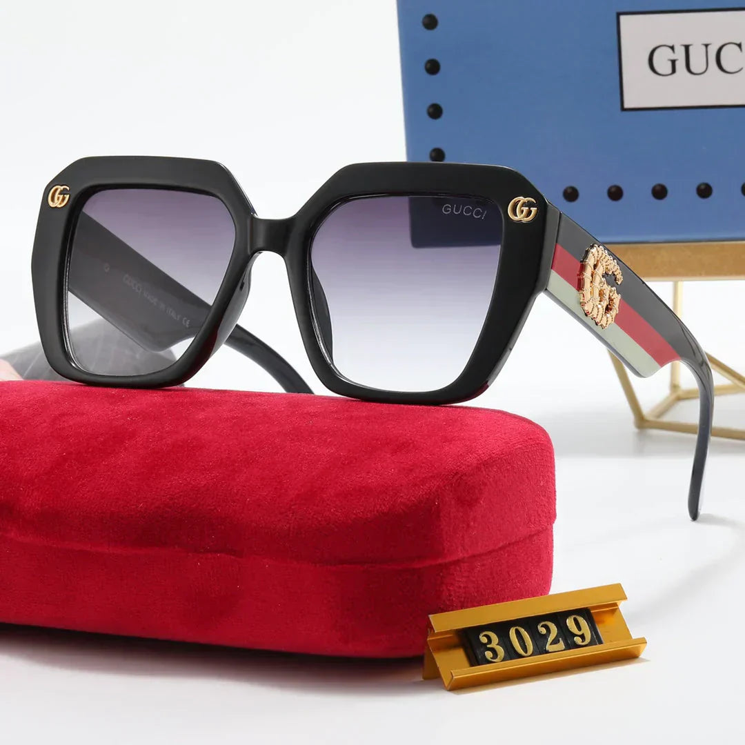 4 Colors Fashion Double Striped Frame Sunglasses