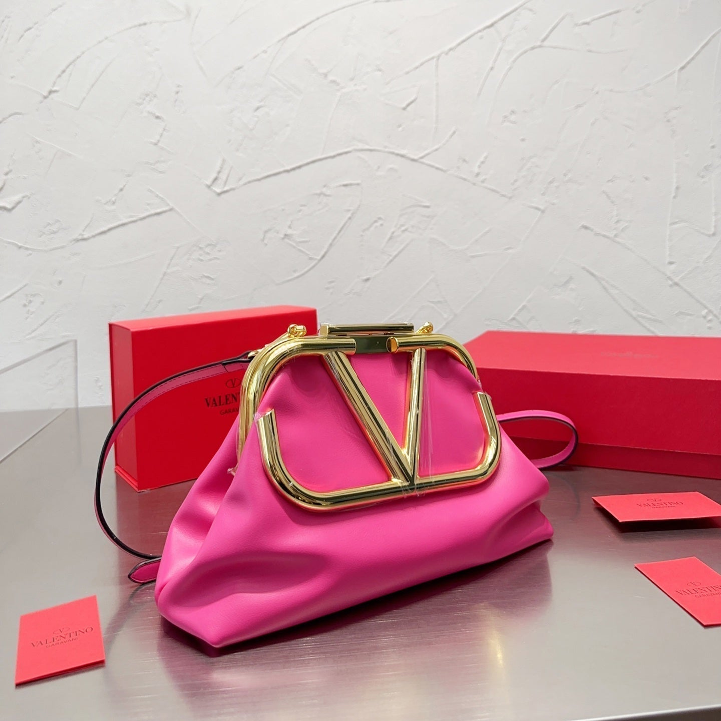 Shoulder Clutch Bag in Calfskin