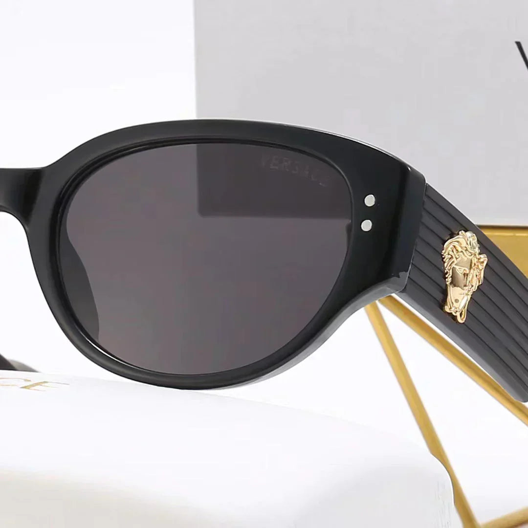 4 colors fashion lion head striped plaid mirror temple polarized