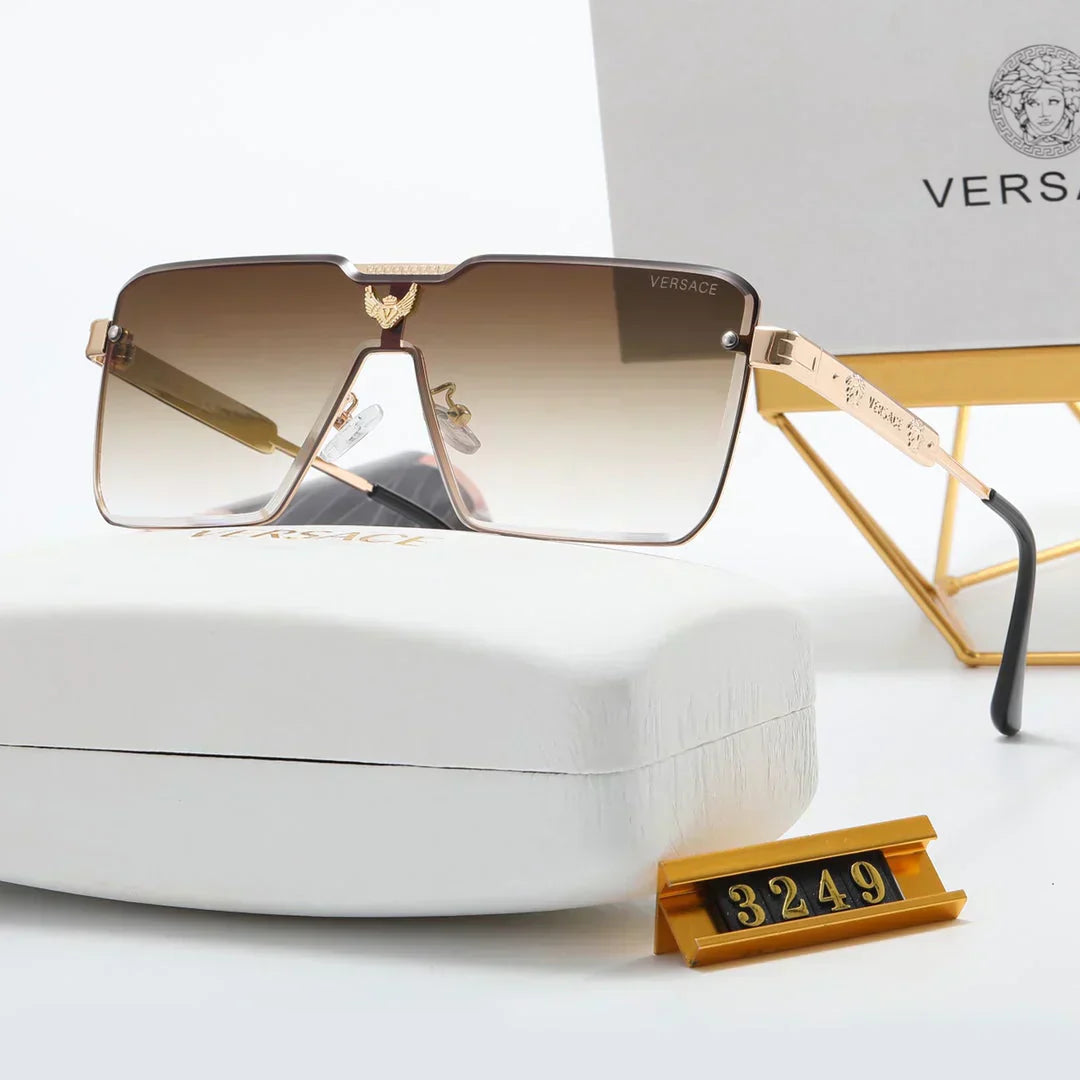 5 color fashion letter label square inner frame polarizing sunglasses