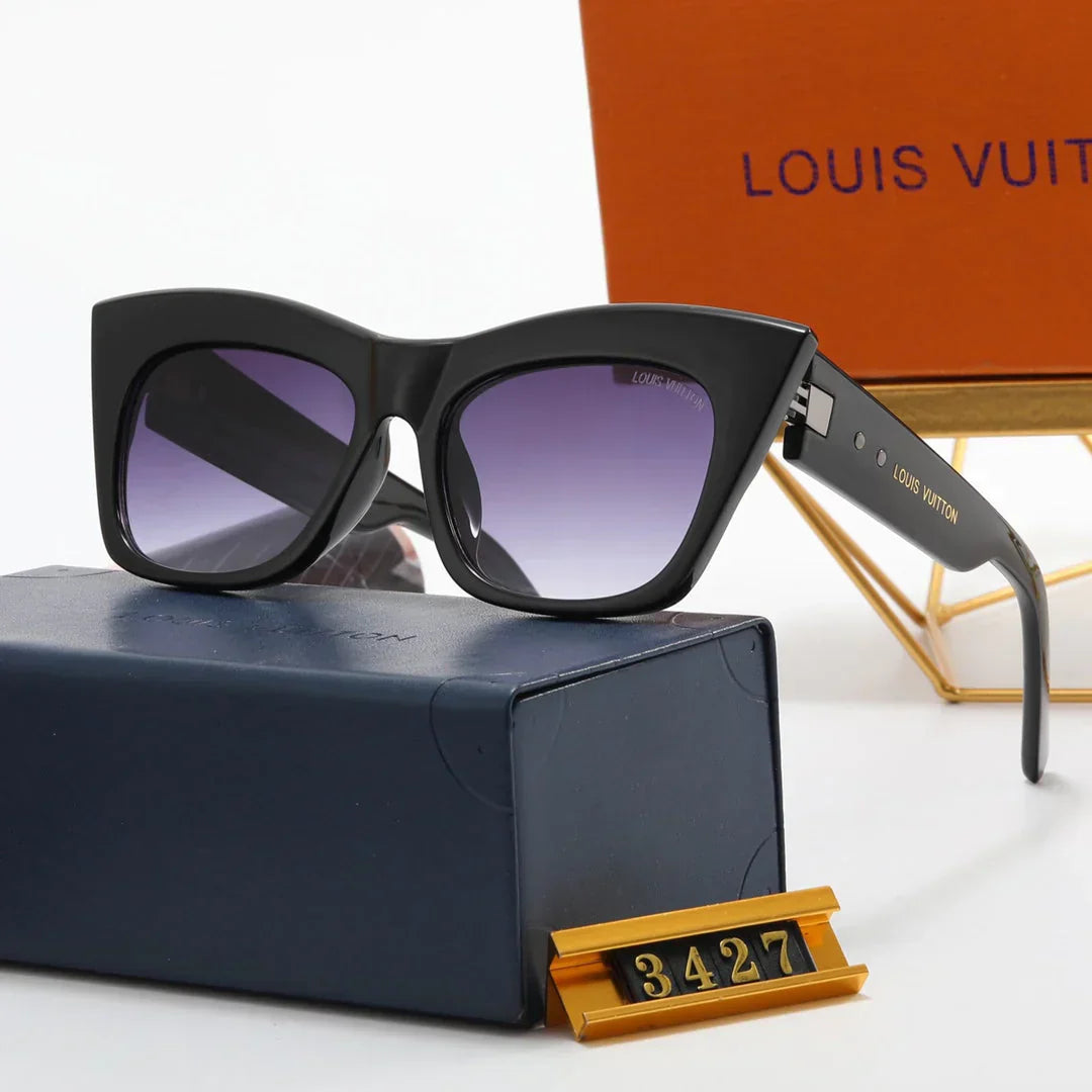 6 color minimalist stitching letter temple polarized sunglasses
