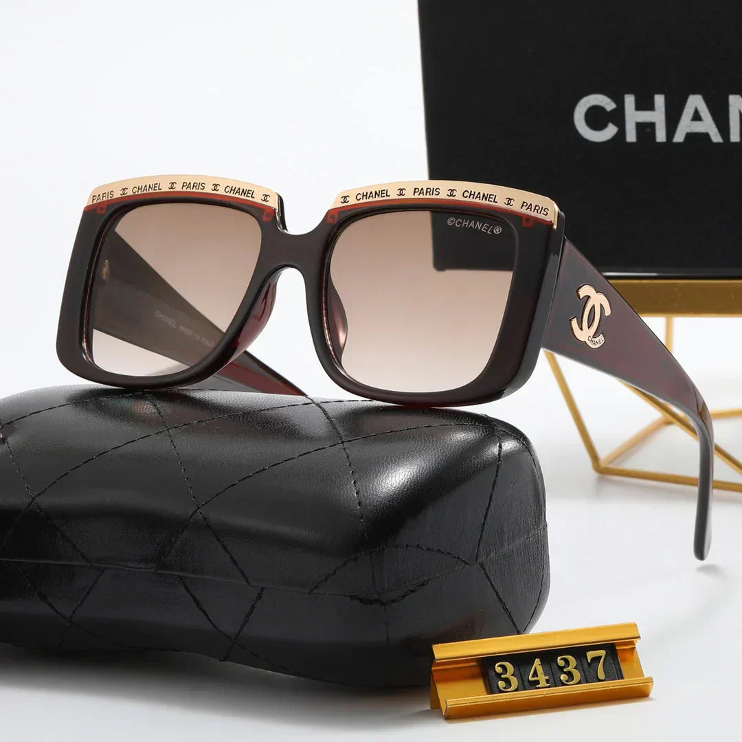 4 color fashion  letter eyebrow polarized sunglasses