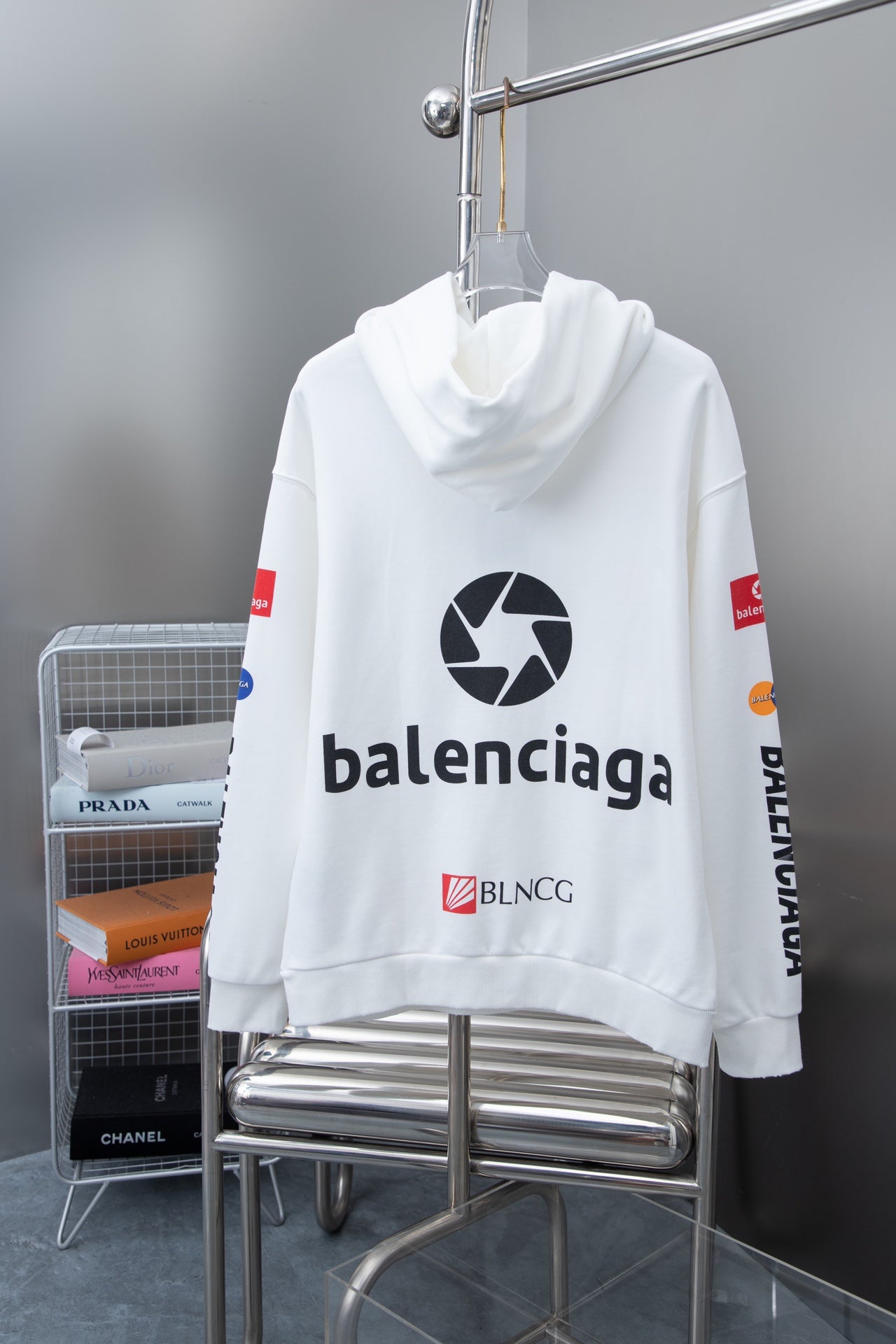 New print loose hoodie