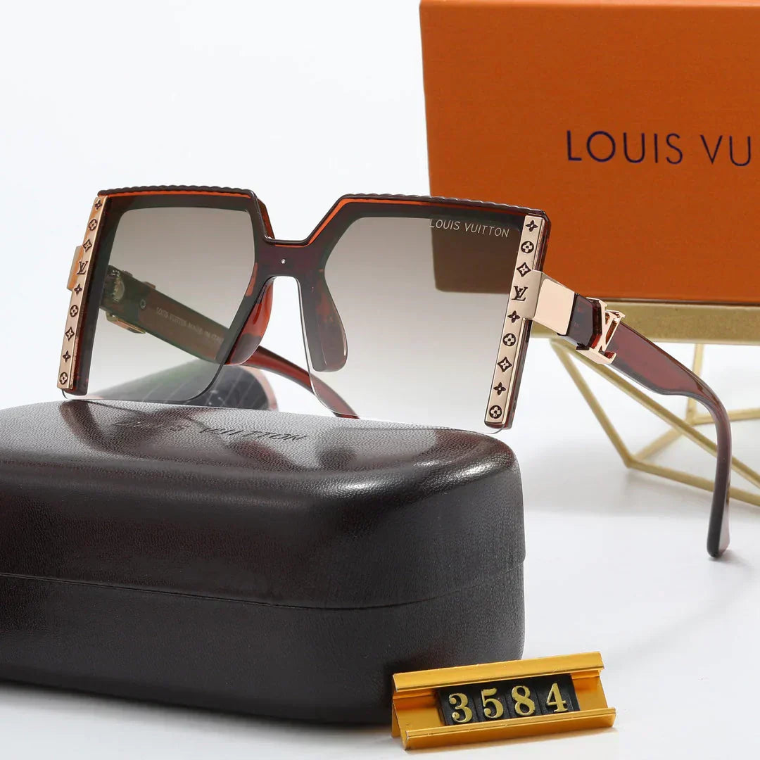 5-color stylish four-leaf clover border letter polarized sunglasses