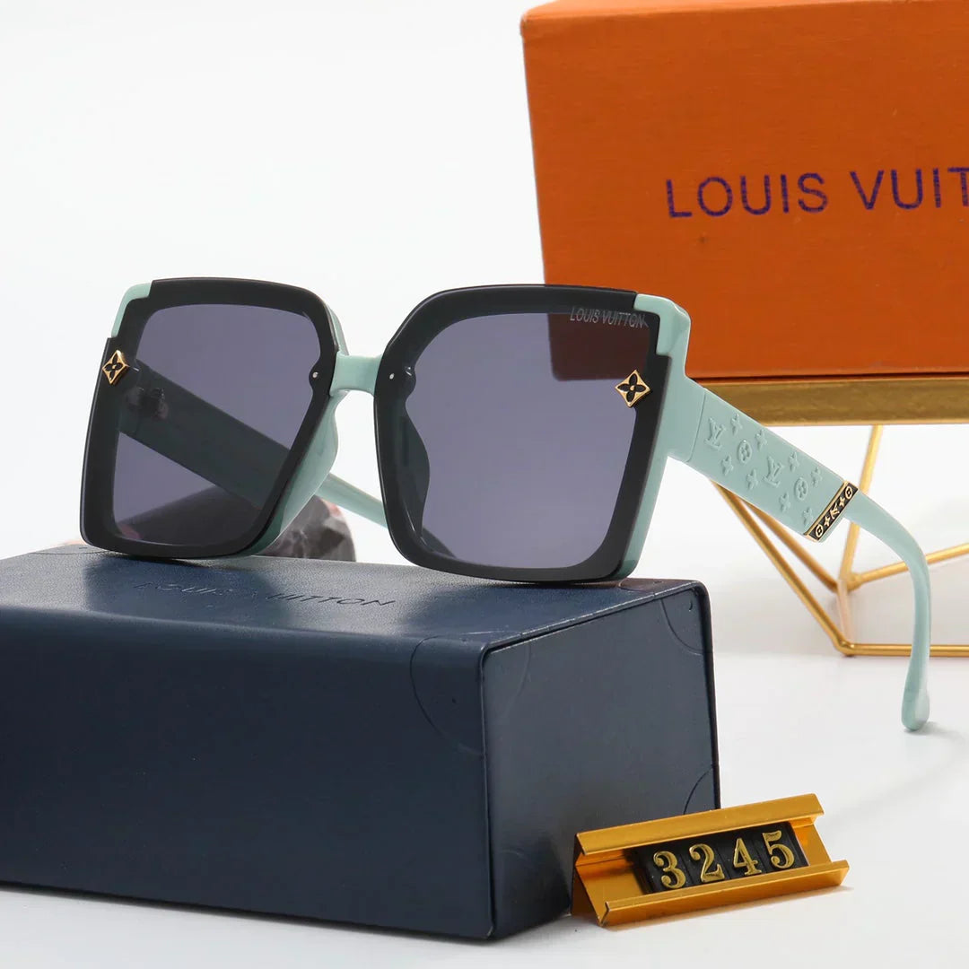 7 colors fashion four-leaf clover letter one-piece mirror leg polarized sunglasses