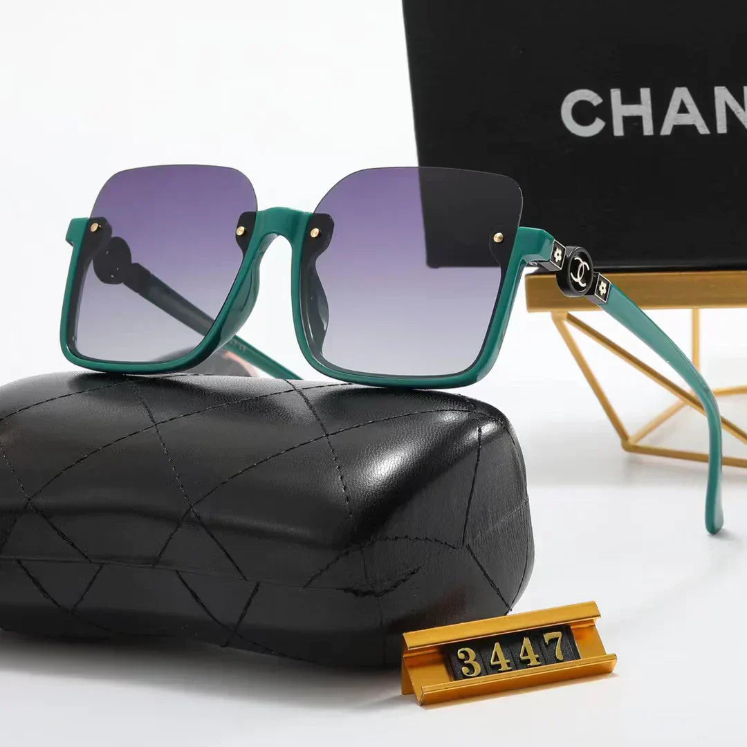 5-color fashion half-frame floral pattern temple polarized sunglasses