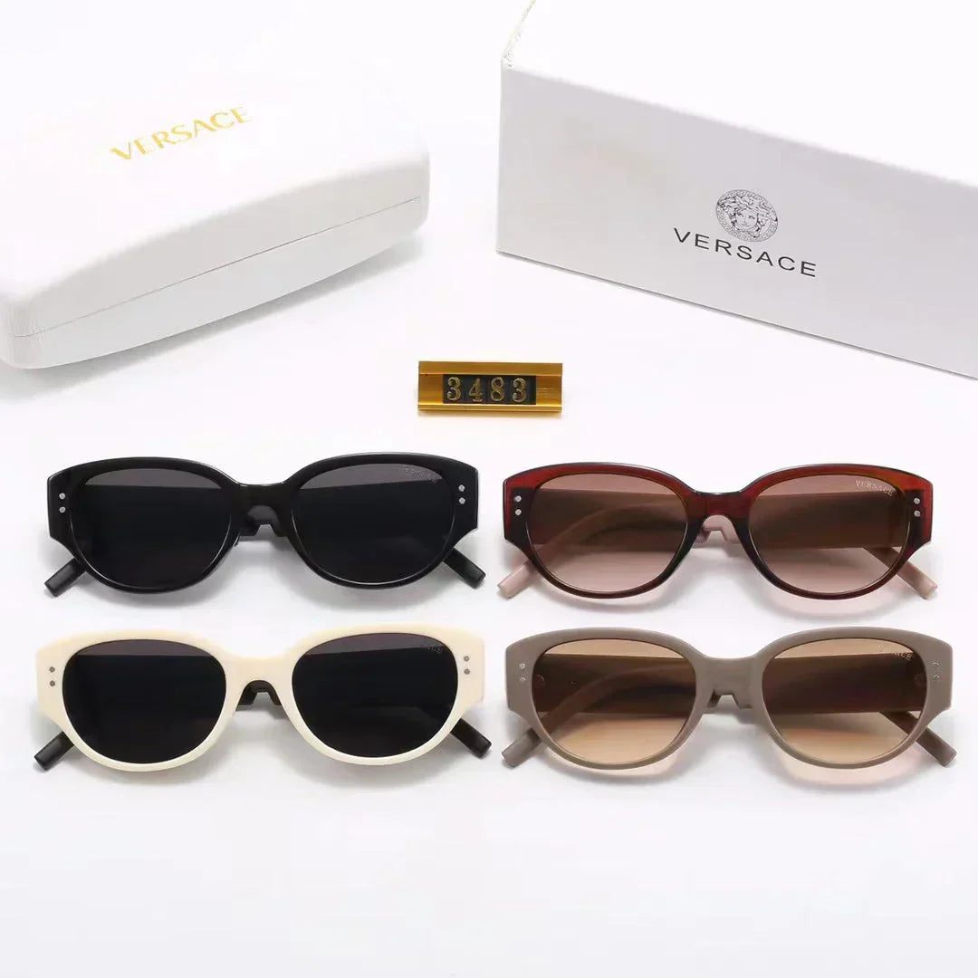 4 colors fashion lion head striped plaid mirror temple polarized