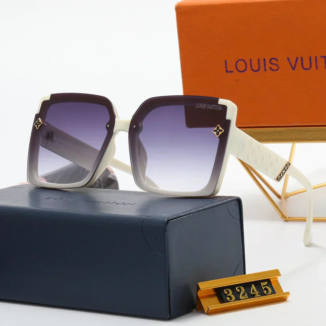 7 colors fashion four-leaf clover letter one-piece mirror leg polarized sunglasses