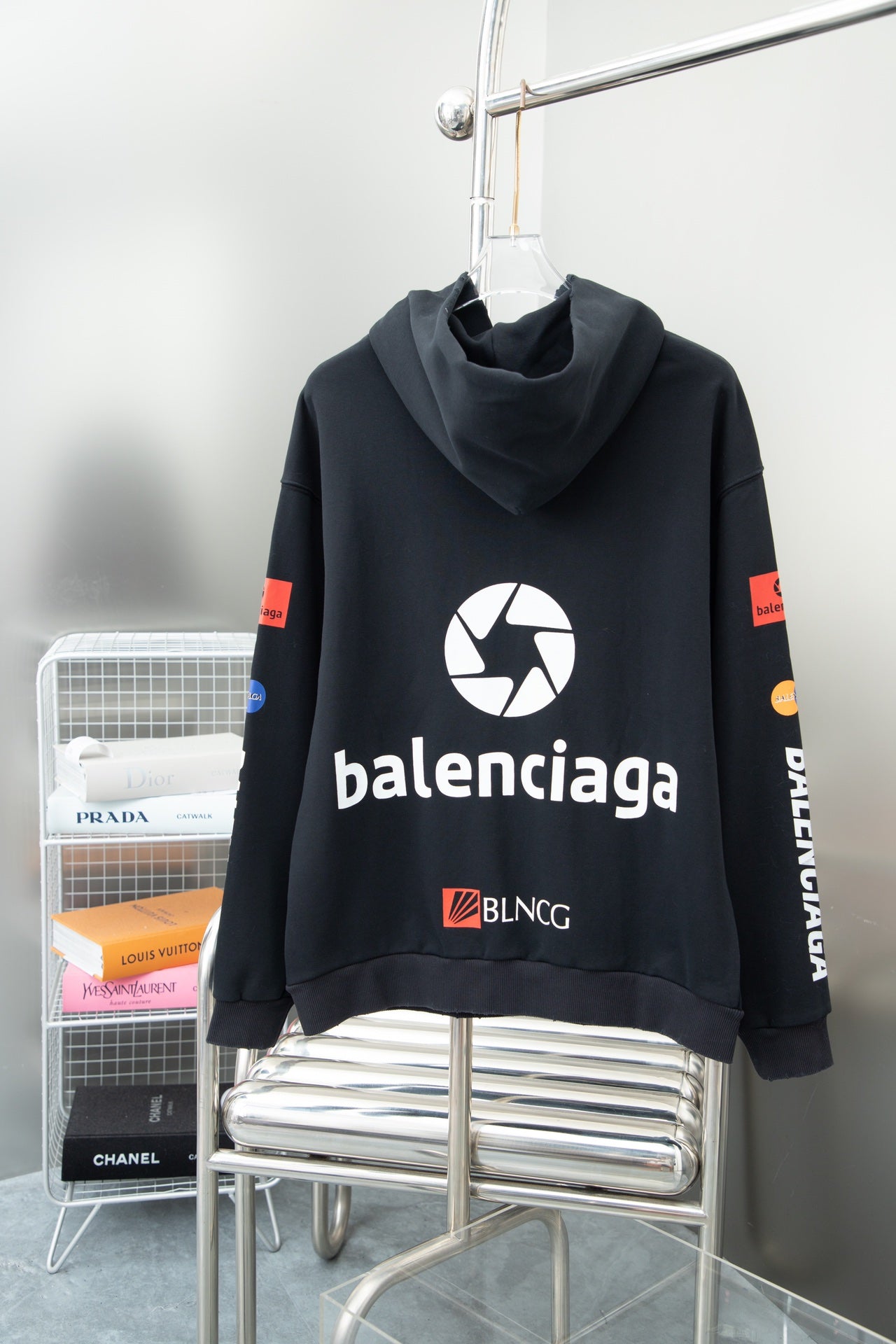 New print loose hoodie