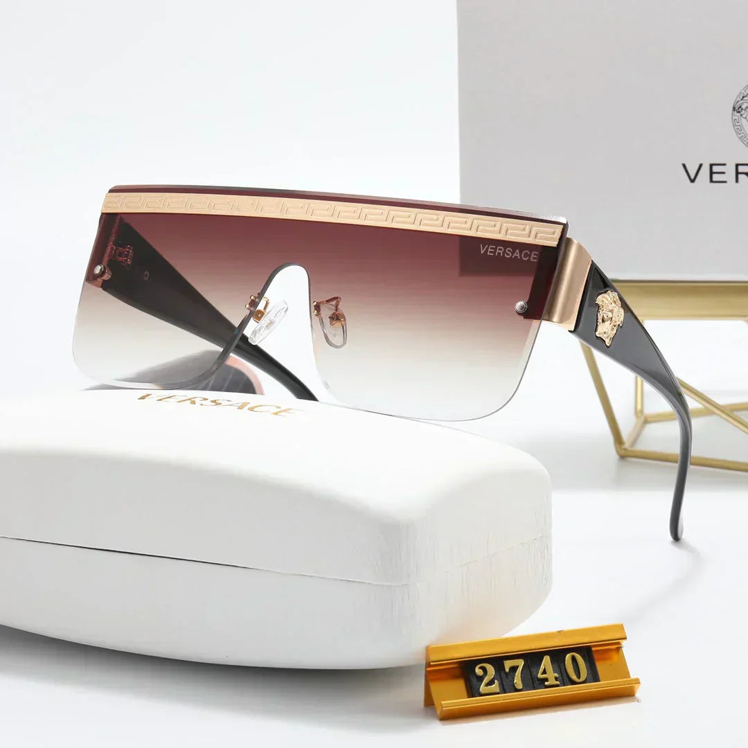 7 colors luxury printed horizontal stripe integrated polarized sunglasses