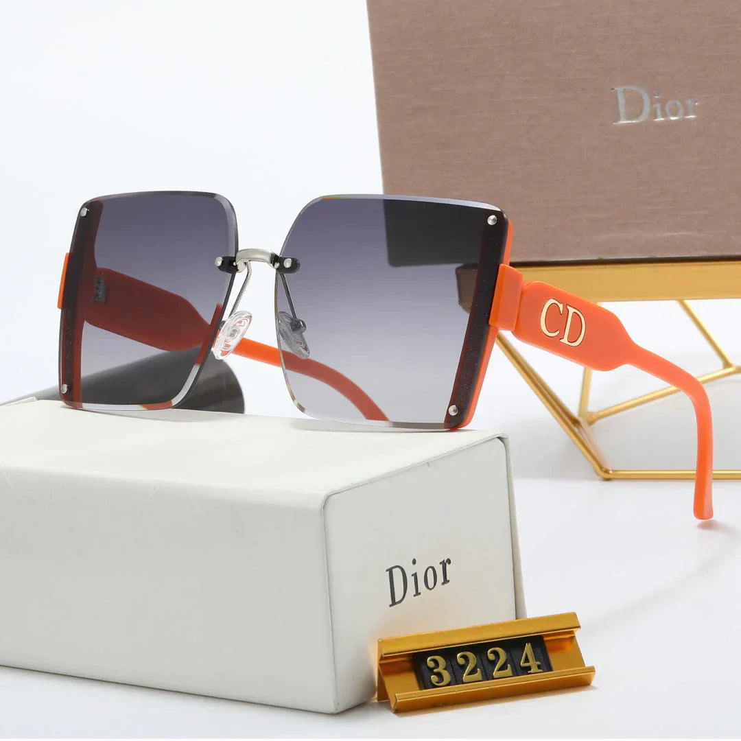 5 colors fashion frameless splicing oval temple polarized sunglasses