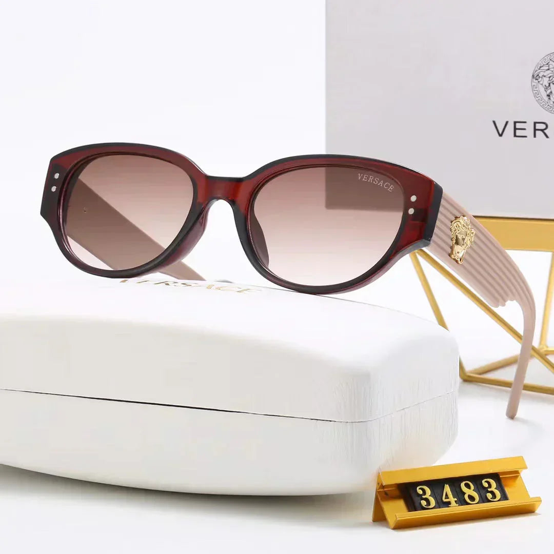 4 colors fashion lion head striped plaid mirror temple polarized