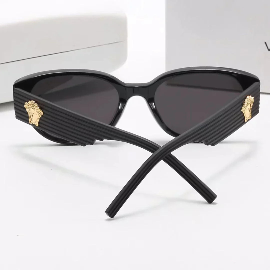 4 colors fashion lion head striped plaid mirror temple polarized
