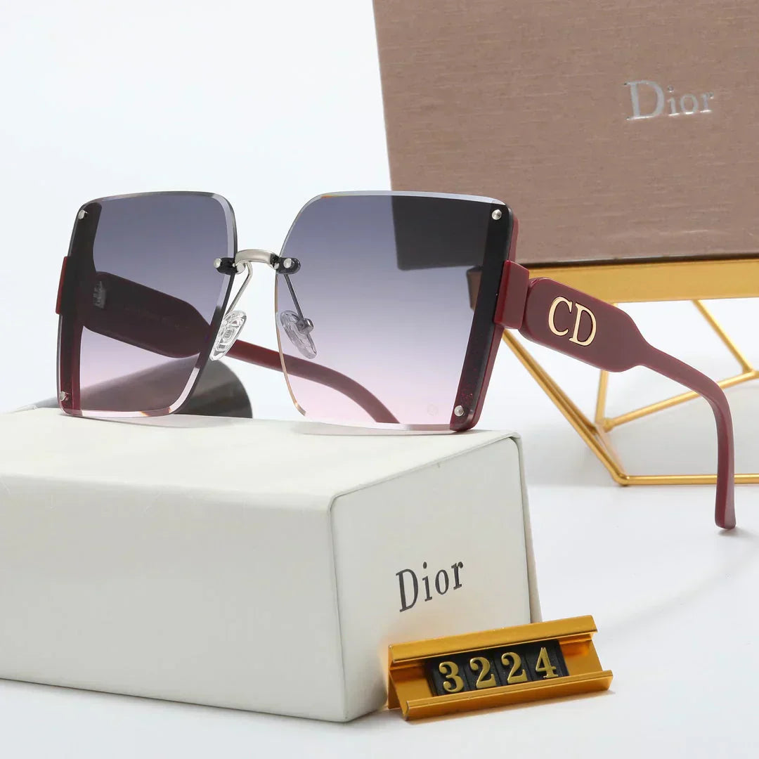 5 colors fashion frameless splicing oval temple polarized sunglasses