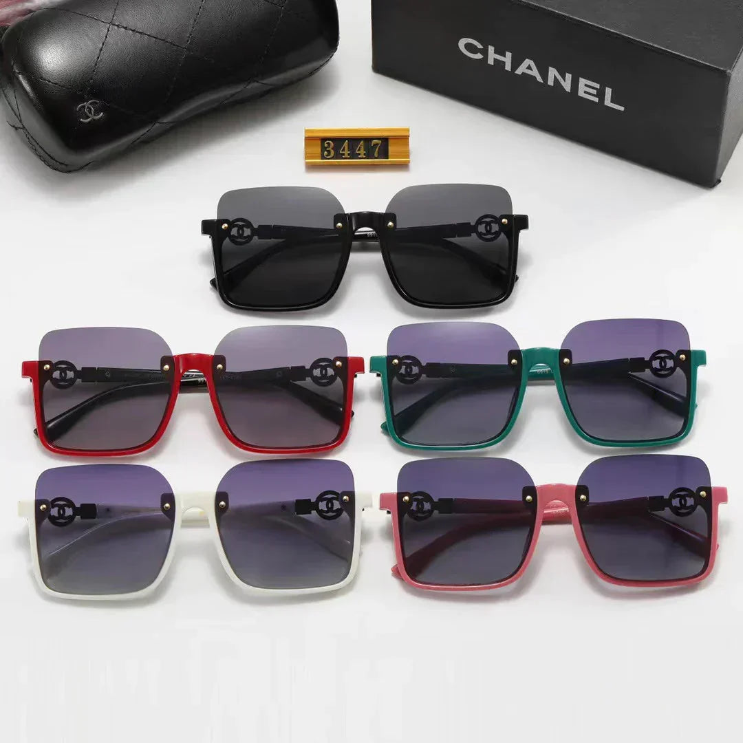 5-color fashion half-frame floral pattern temple polarized sunglasses