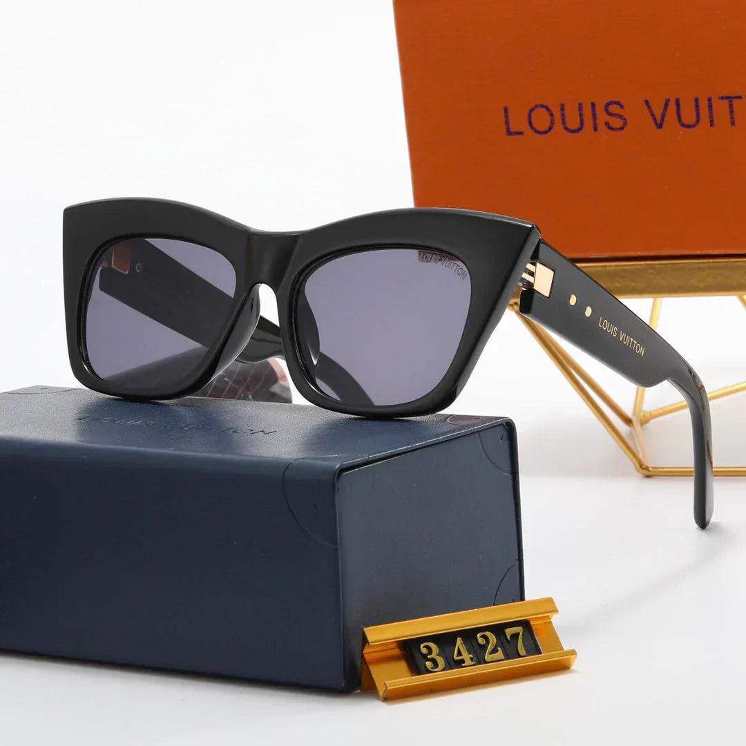 6 color minimalist stitching letter temple polarized sunglasses
