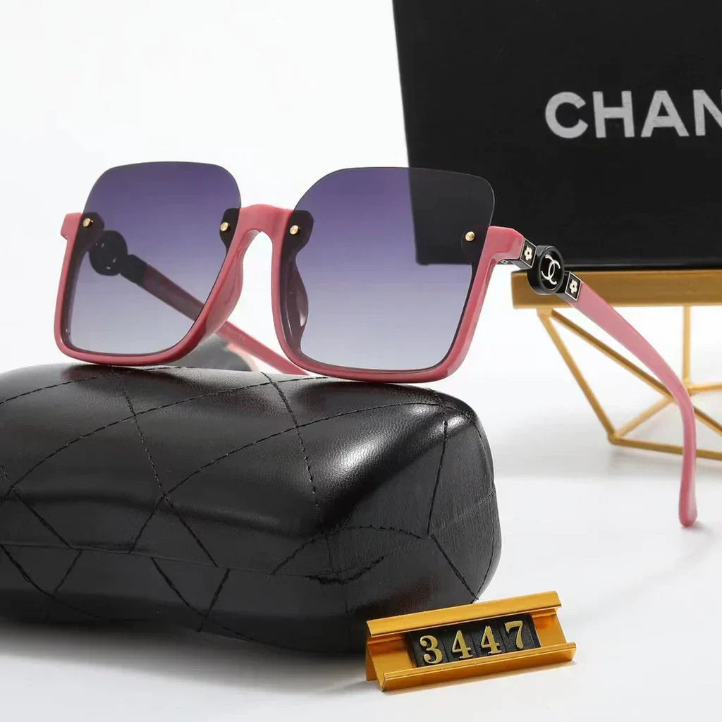 5-color fashion half-frame floral pattern temple polarized sunglasses