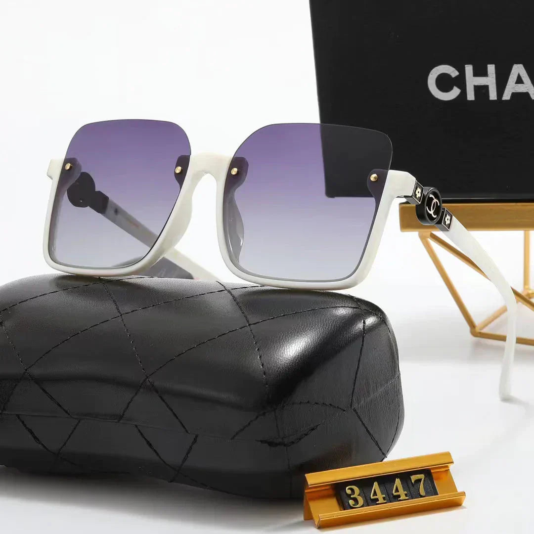 5-color fashion half-frame floral pattern temple polarized sunglasses