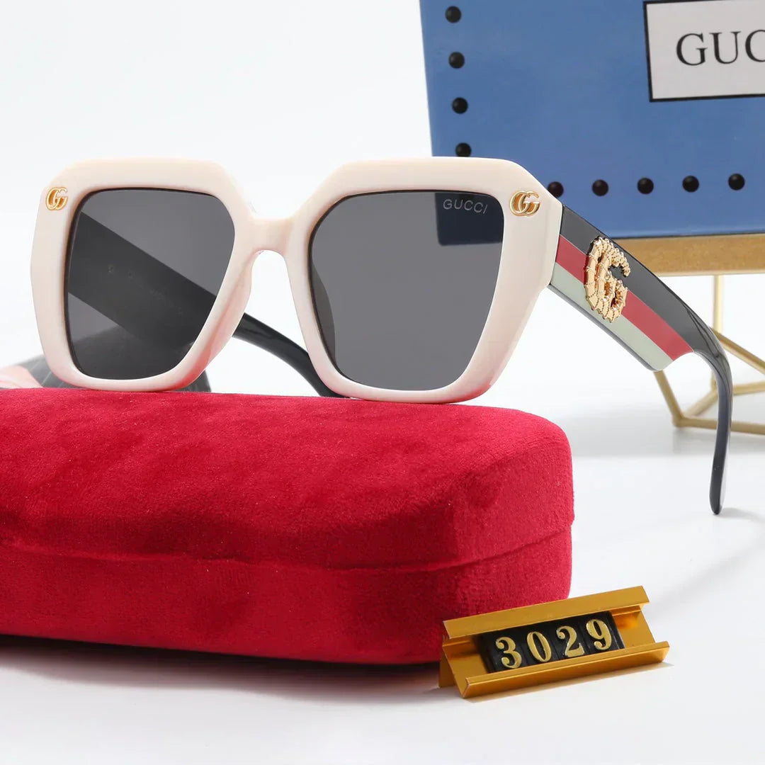 4 Colors Fashion Double Striped Frame Sunglasses