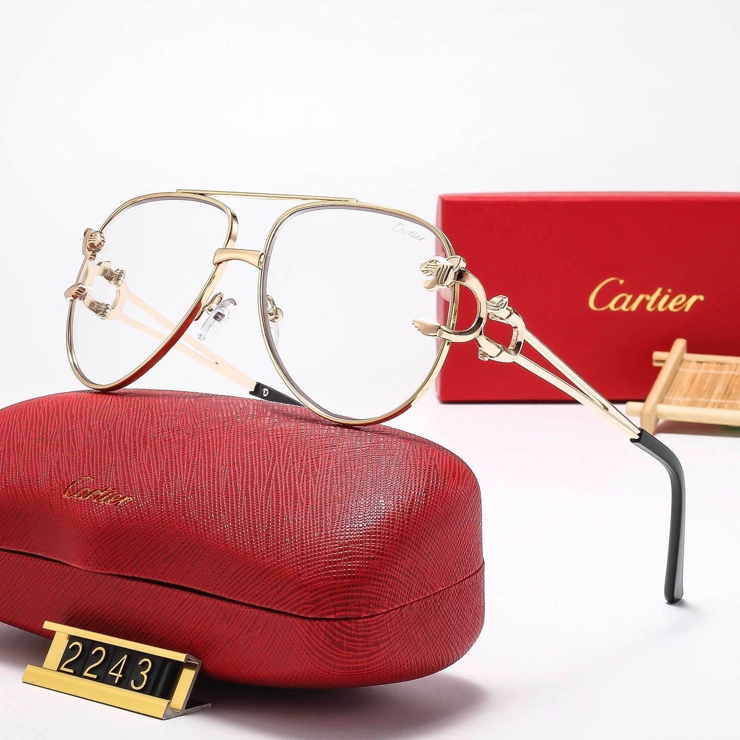 7-color retro gold frame sunglasses  2243