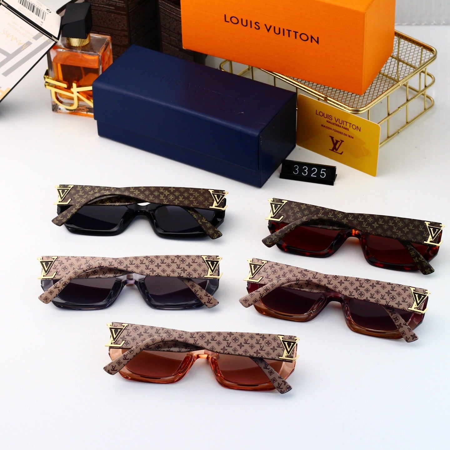 5-color plain lens sunglasses  3325
