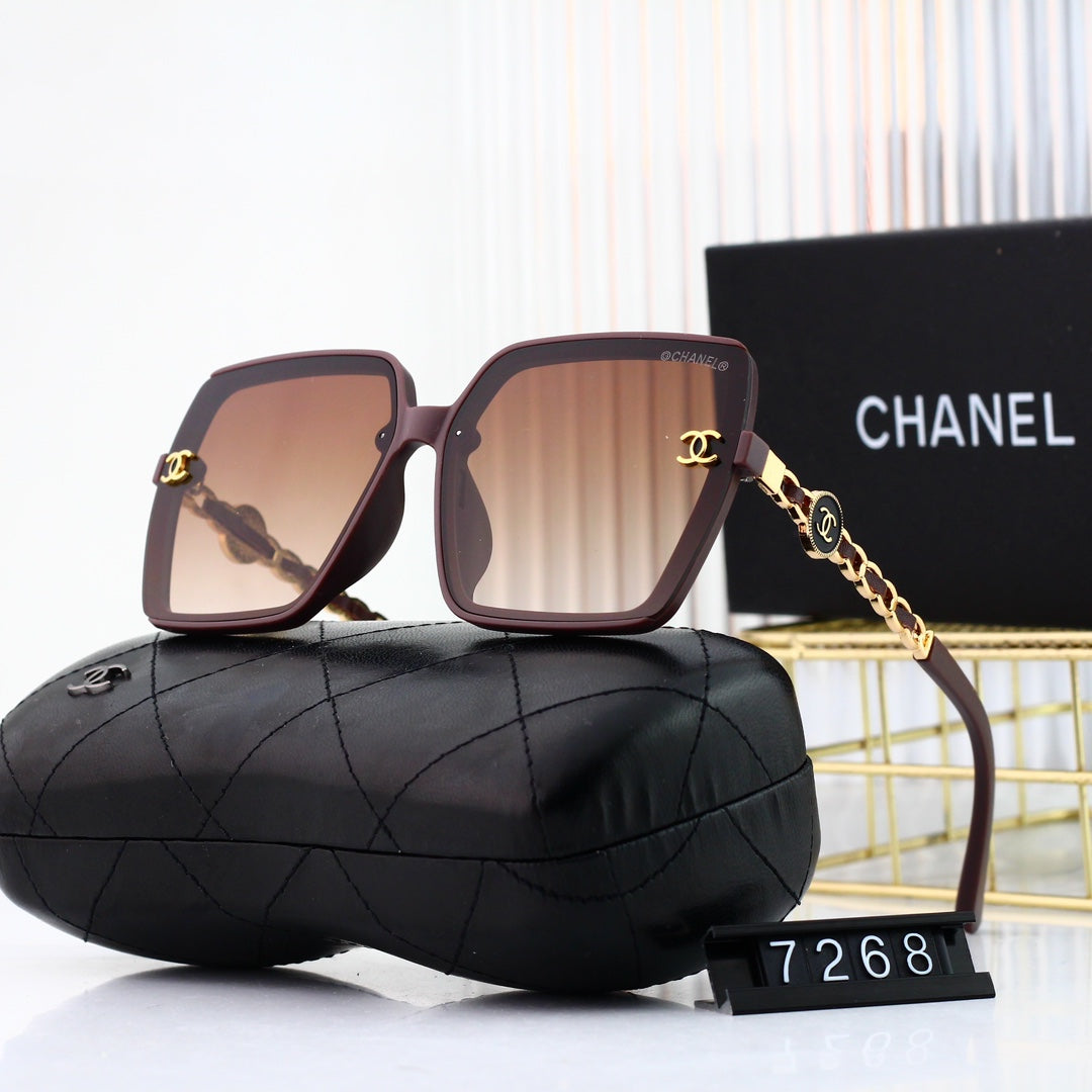 5-color Polaroid nylon HD lenses frameless design sunglasses 7268