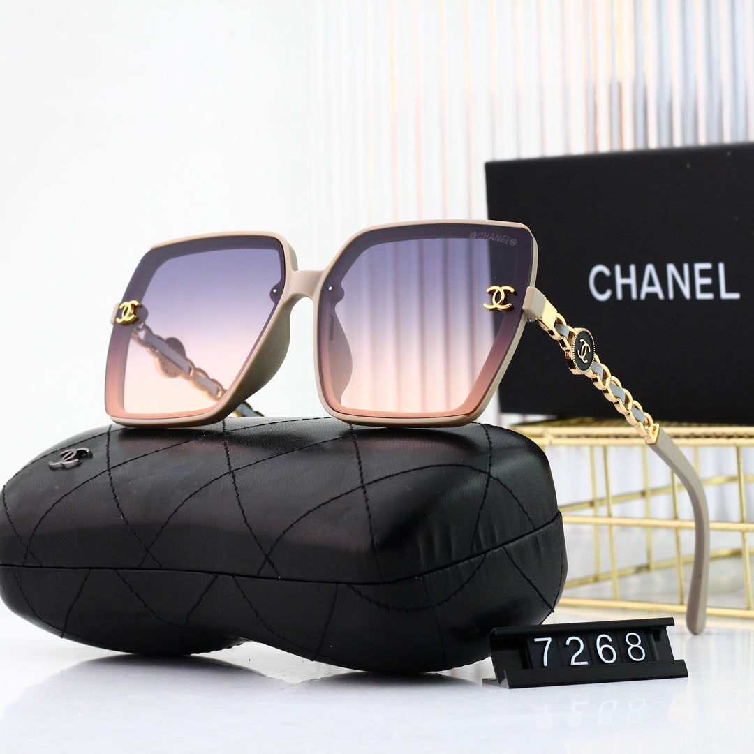 5-color Polaroid nylon HD lenses frameless design sunglasses 7268