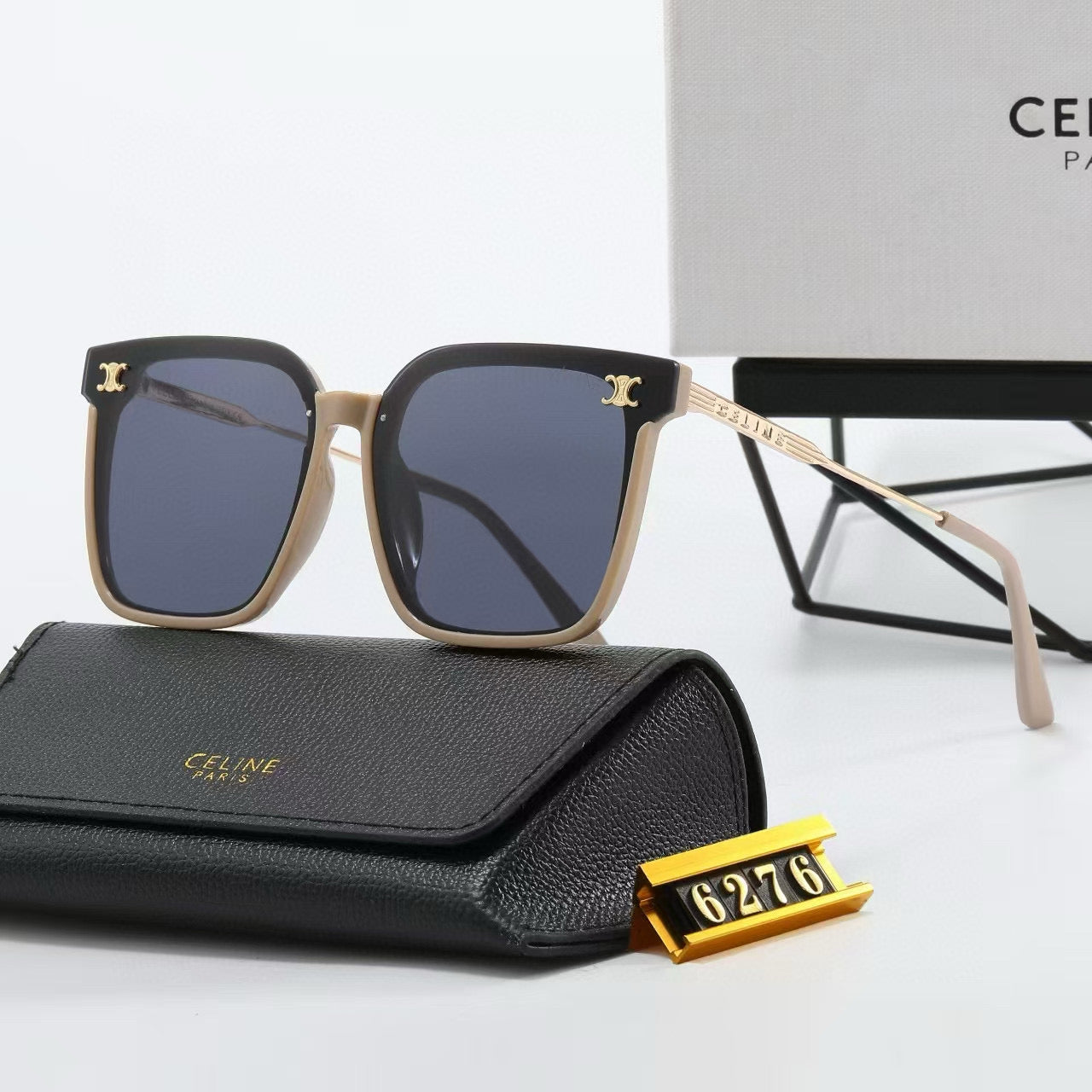 5 Colors Fashion Metal Temple Sunglasses  6276