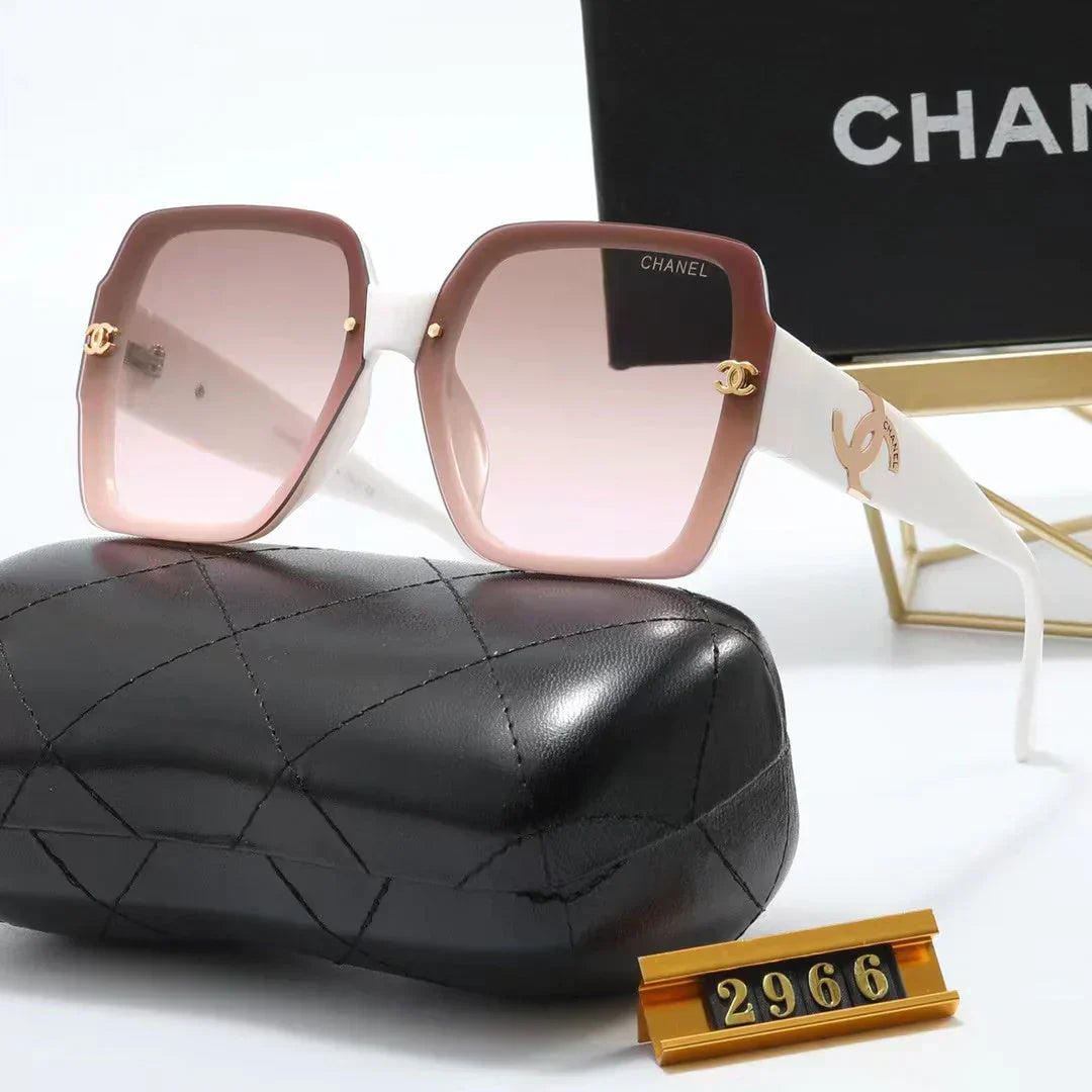 4-color fashion uppercase letter LOGO temple polarized sunglasses
