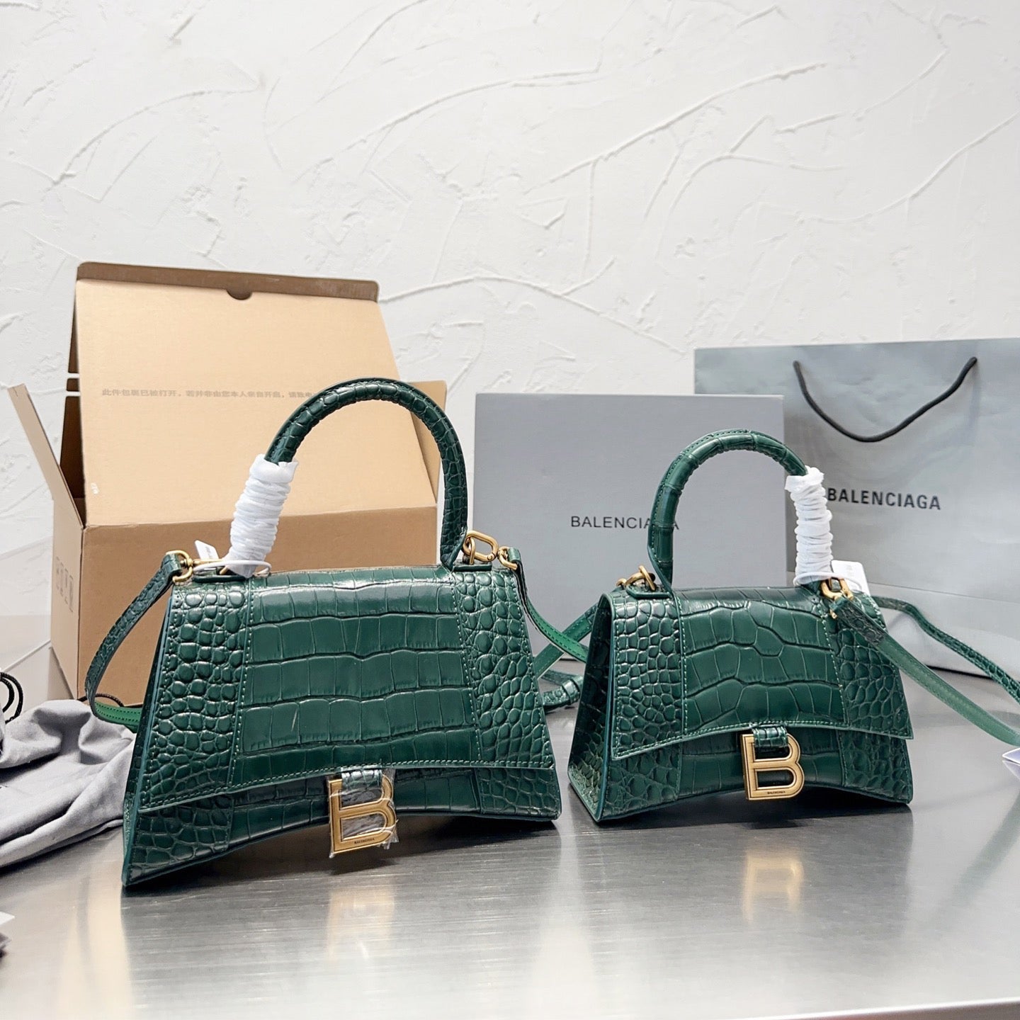 Crocodile Effect Tote Crossbody Bag