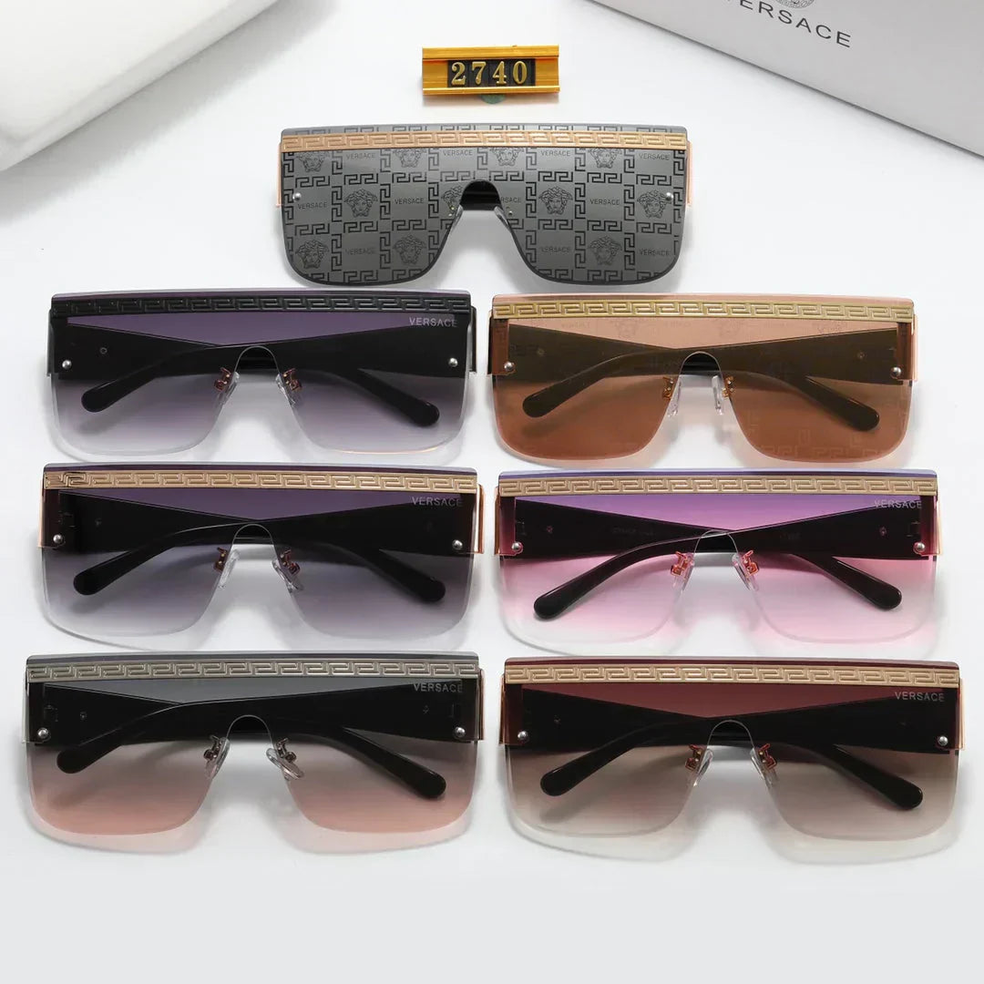 7 colors luxury printed horizontal stripe integrated polarized sunglasses