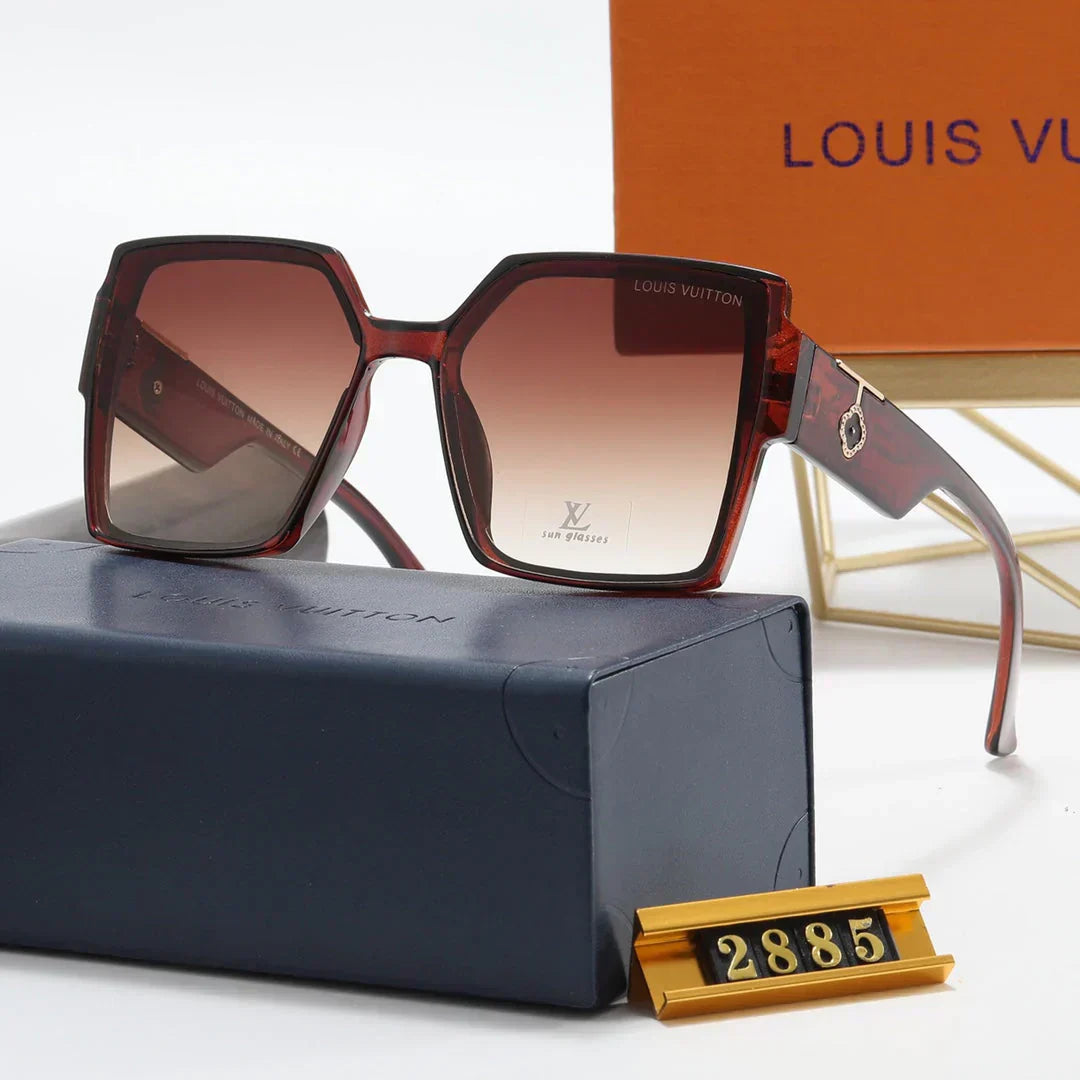8 Colors Fashion Square Frame Small Flower Mirror Legs Polarized Sunglasses
